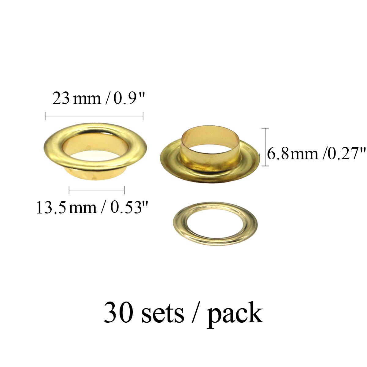 50 sätze/paket (Außen durchmesser) 16,5mm (interne) 10mm (high)5mm öse größen 10mm Runde kante öse tülle silber cyan goldene: gold 14mm 50sets