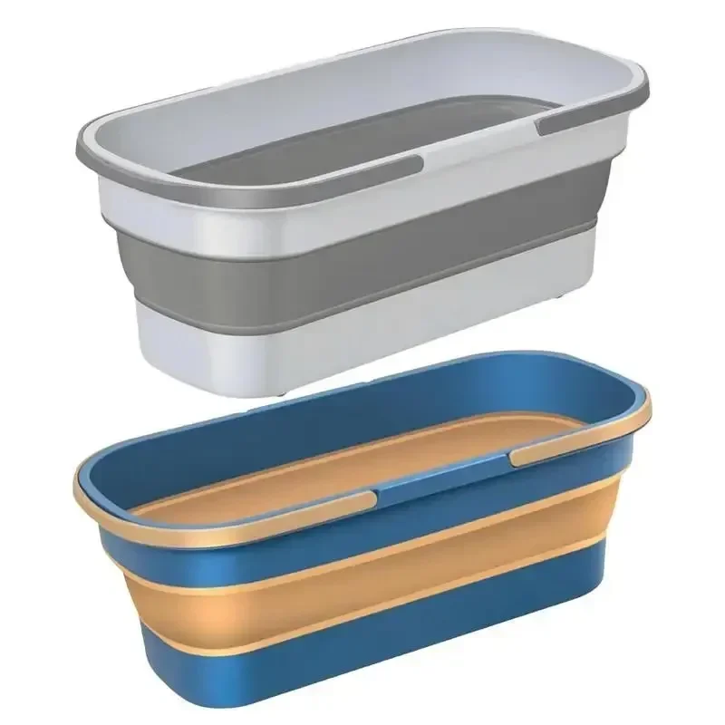 Bærbar sammenleggbar bøtte, sammenleggbar bøtte, bilvask, silikonvask, camping, hjem, sammenleggbar rengjøringsmoppebøtte