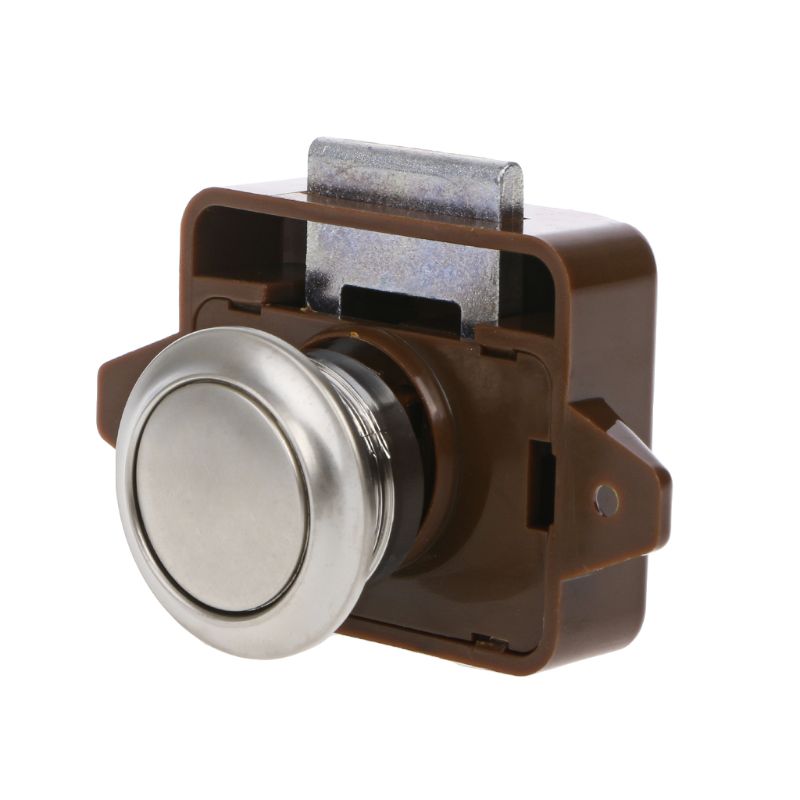 1x Camper Push Knop Vangst Lock Kastdeur Camper Kast Caravan Klink Knop Bruin Auto Accessoires