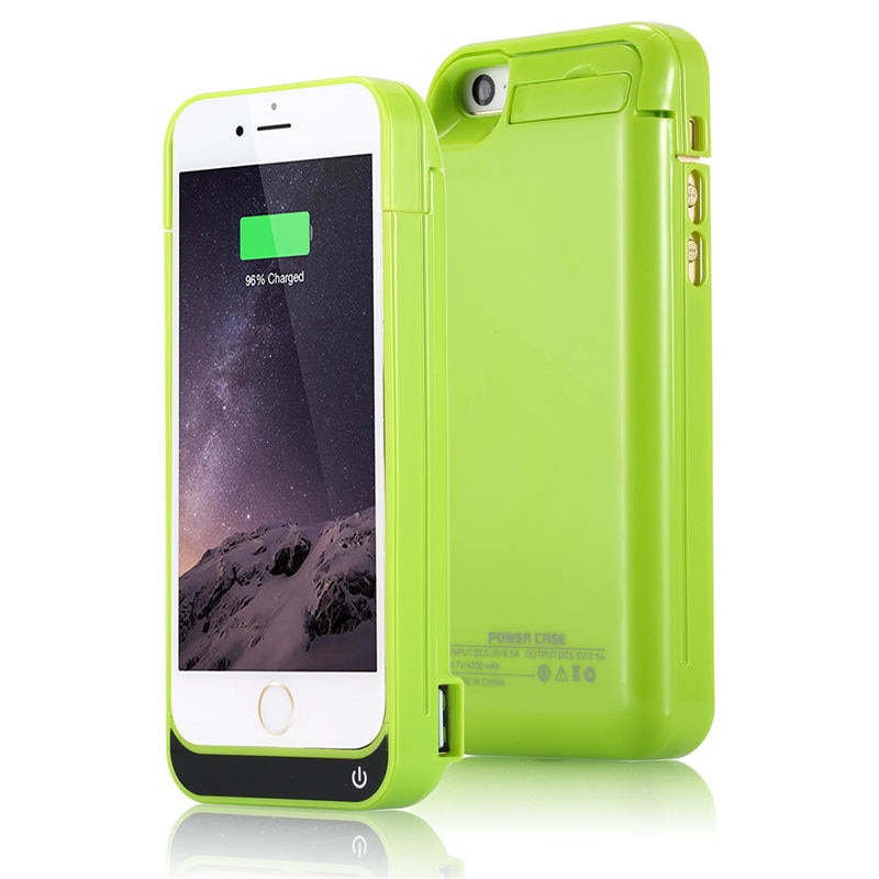 Für iPhone 5C 4200mAh Tragbare Sicherung Externe USB Batterie Ladegerät fallen Für iPhone5S 5 SE Energie Pack Stand Ladung abdeckung i5