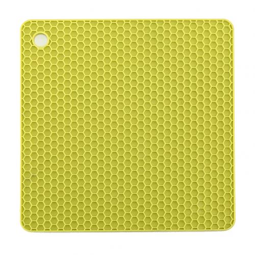 tapis de Table à manger carré en nid d'abeille en Silicone résistant à la chaleur: Vert