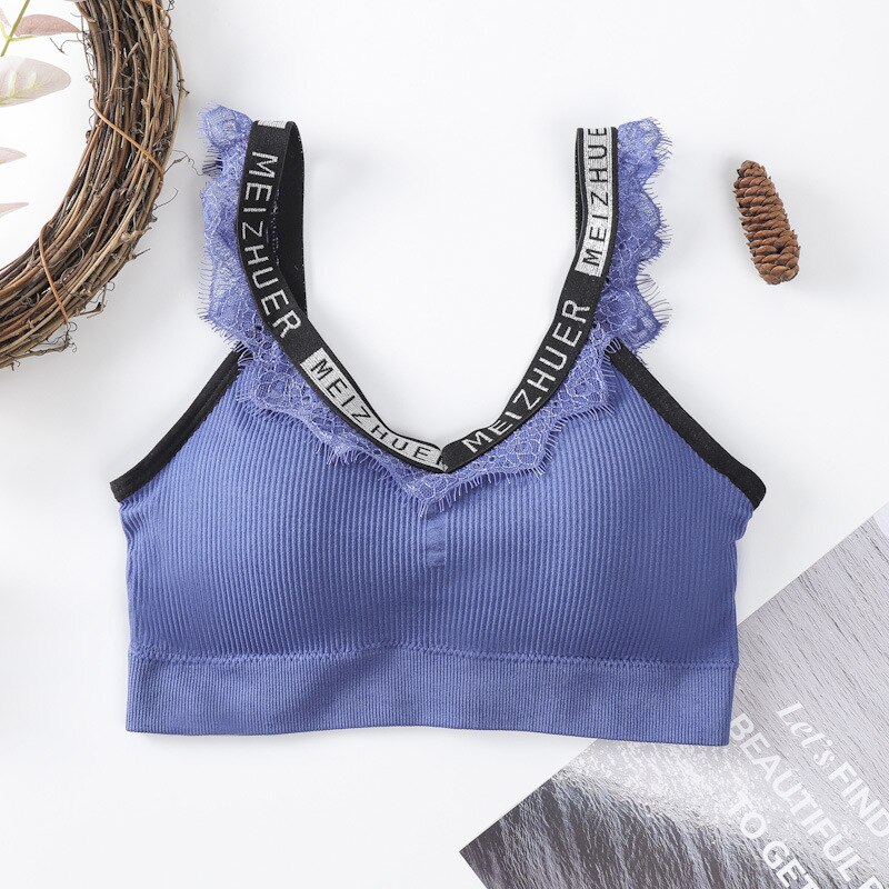 Wimpers Zilveren Lint Tube Top Mooie Terug Verpakt Borst Sport Beha Vrouwen Lingerie Ondergoed