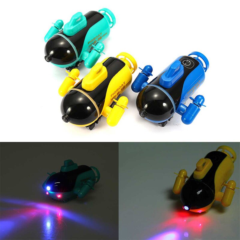 Racing Submarine Boat with Led Light Mini Remote Control Toy Yellow
