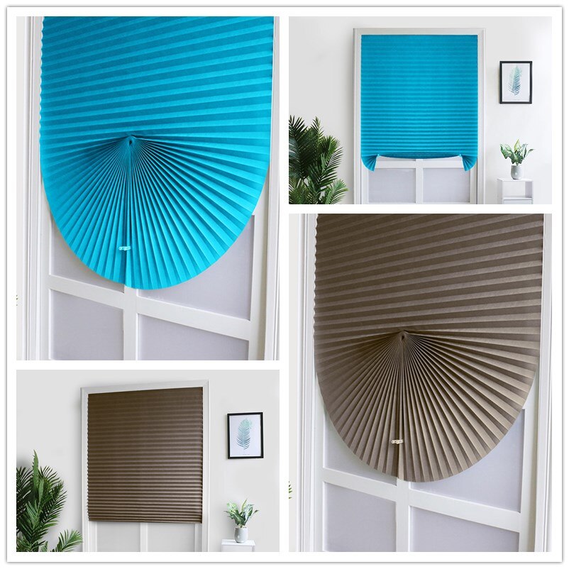 Self-Adhesive Pleated Blinds Blinds Curtains Living Room Half Blackout Window Curtains For Bathroom Balcony Shades