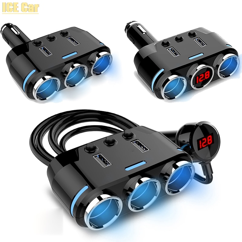 Auto Gadget Producten Sigarettenaansteker Splitter Plug Led Usb Charger Adapter Met Usb Voor Iphone Fast Charger 5V/3A