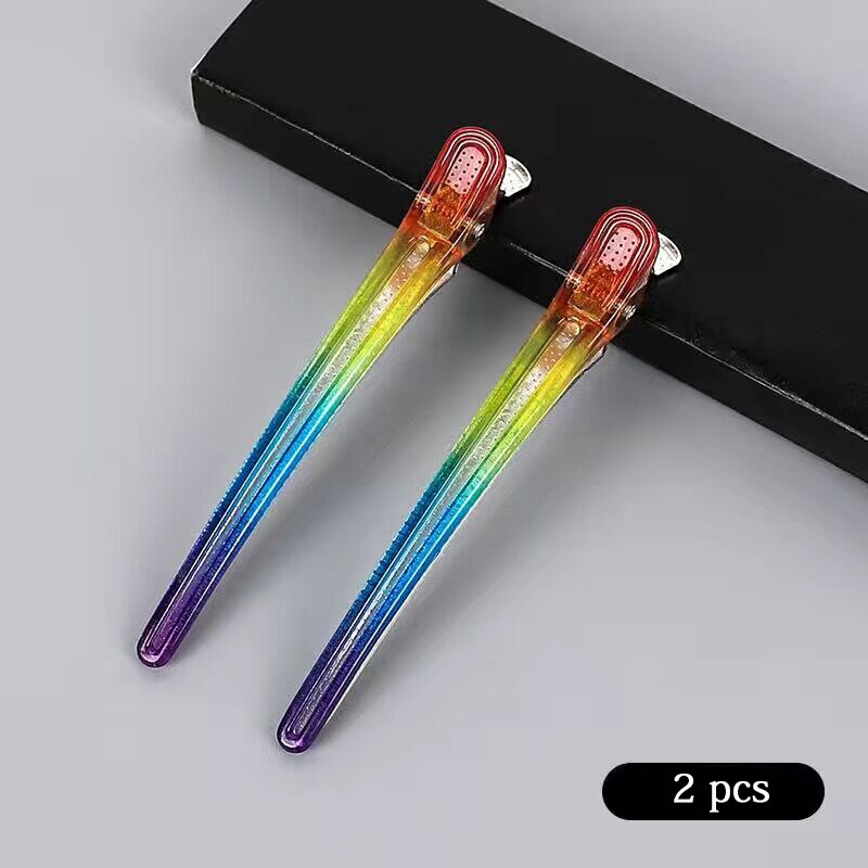 Universal heat-proof rainbow hair clip hairdressing hair cutting fixed hair clip salon barber shop styling tool: black
