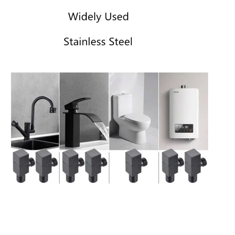 Winkel Ventil Wasser Regelventil Brus Gold Ecke Ventil Schlecht Wasserhahn Wasser Ventil 1/2*1/2 Edelstahl Schwarz Winkel ventile