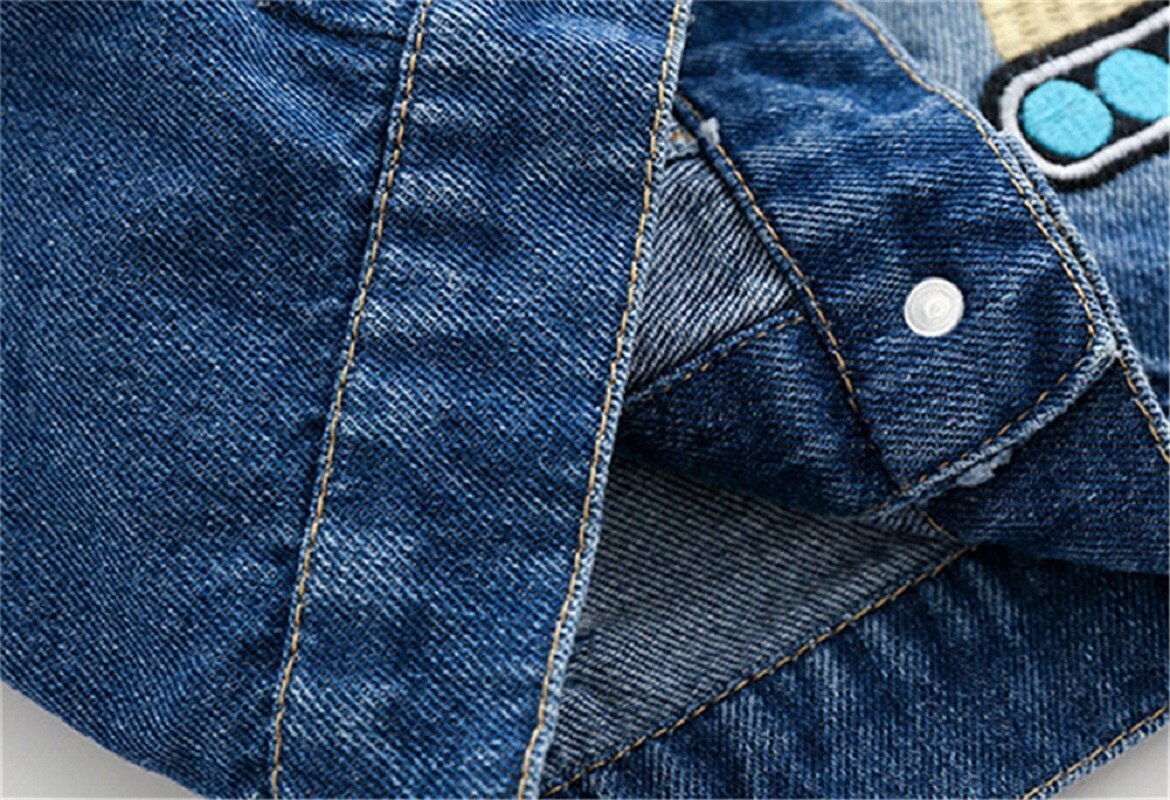 Mudkingdom Little Boys Ripped Denim Vest with Cute Embroidered Cartoon Spring and Autumn Children Cowboy Vest