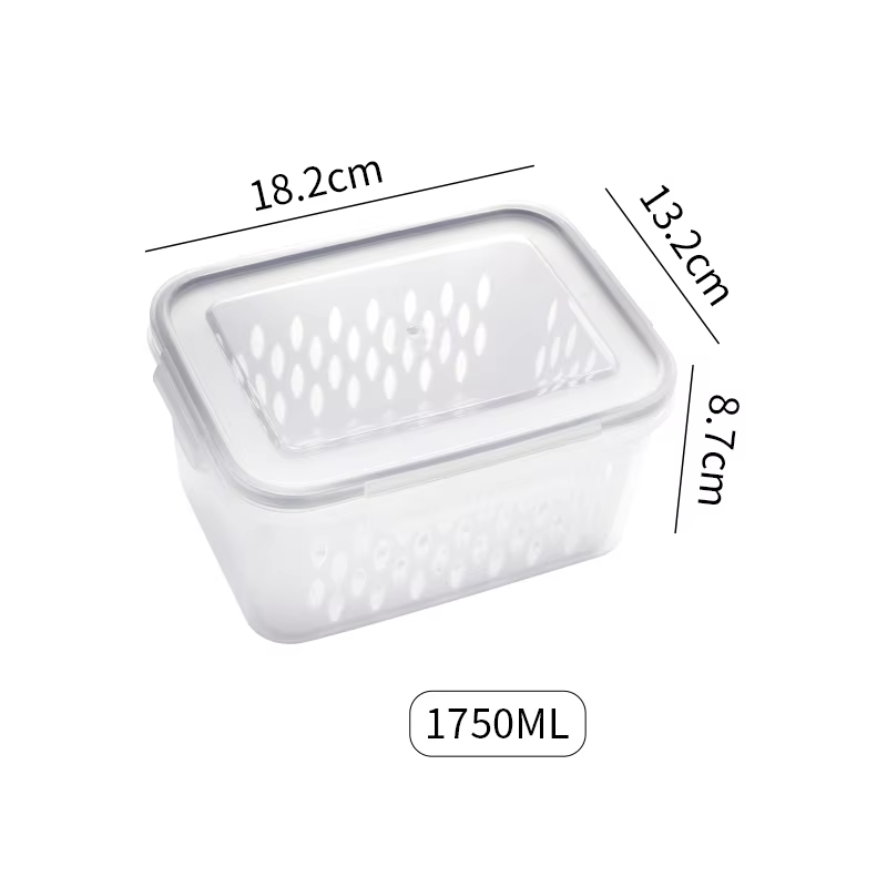 Caja de almacenamiento para refrigerador, cajas selladas de plástico para mantenimiento fresco de frutas y verduras, escurridor, contenedor de almacenamiento de alimentos para cocina y nevera: Chocolate