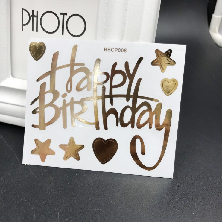 10*12cm DIY Happy Birthday Balloon Sticker Wave Ball Sticker I Love You Star Heart Crown Letter Balloons Stickers TM418: card15