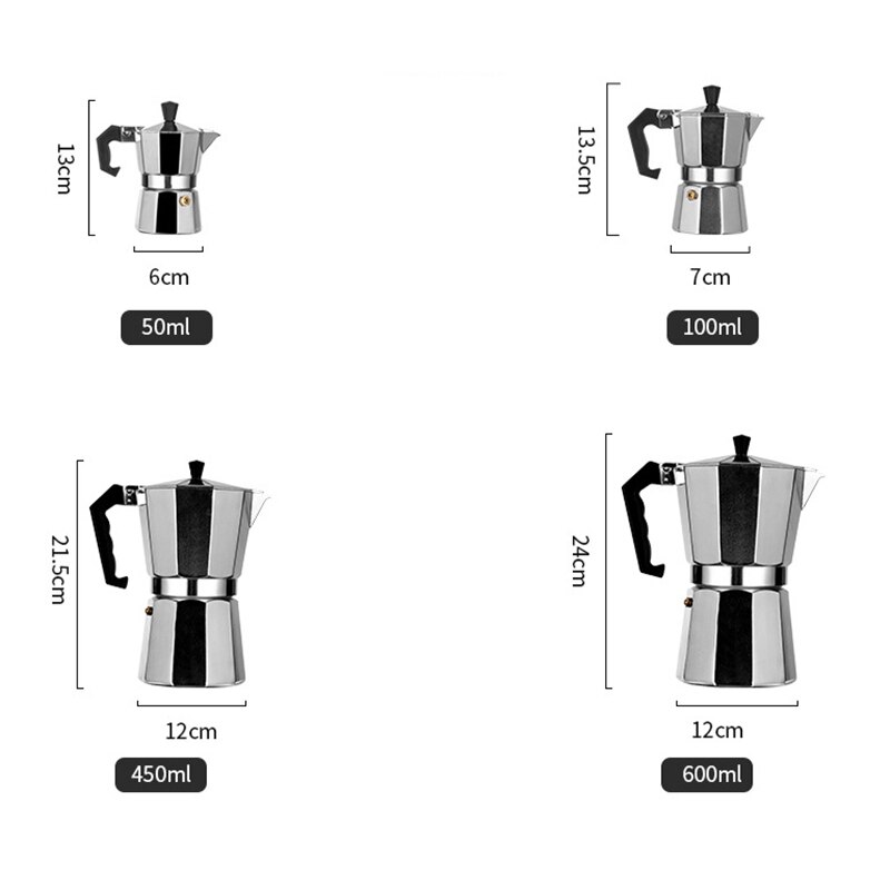 GUNOT Aluminum Stove-top Moka Pot Coffee Maker Italian Espresso Coffee Maker With Filter Cafeteira Expresso Percolator 3cup/6cup
