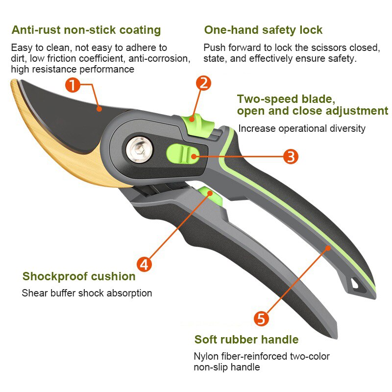 Plant Trim Horticulture Pruner Cut Secateur Shrub Garden Scissor Tool Branch Shear Orchard Pruning Shears Folding Saw Set