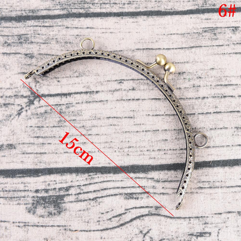 DIY 20cm Antique Brass Metal Purse Frame Ring Kiss Clasp Handle For Bag Craft Bag Making Sew Handbag Accessories: N6