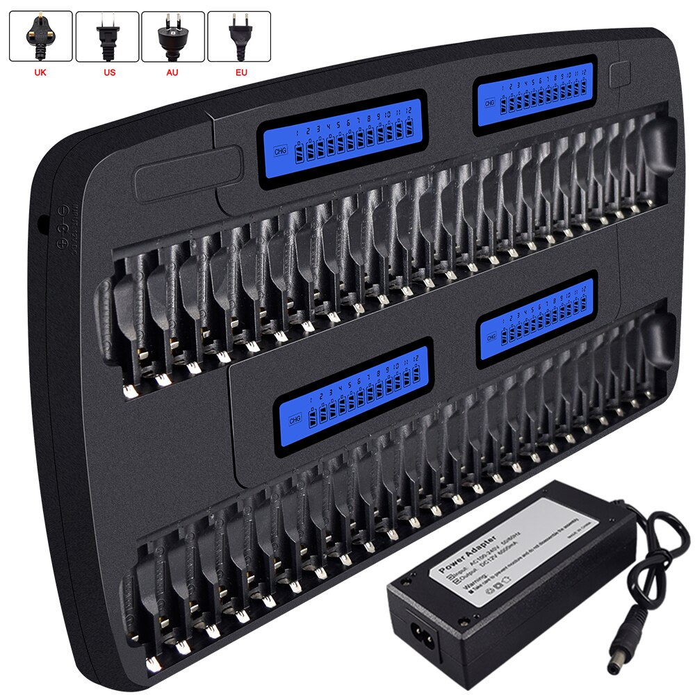 PALO 4-48 slots AA AAA battery charger smart fast chargers for 1.2V AA AAA 2A 3A ni-mh ni mh batteries