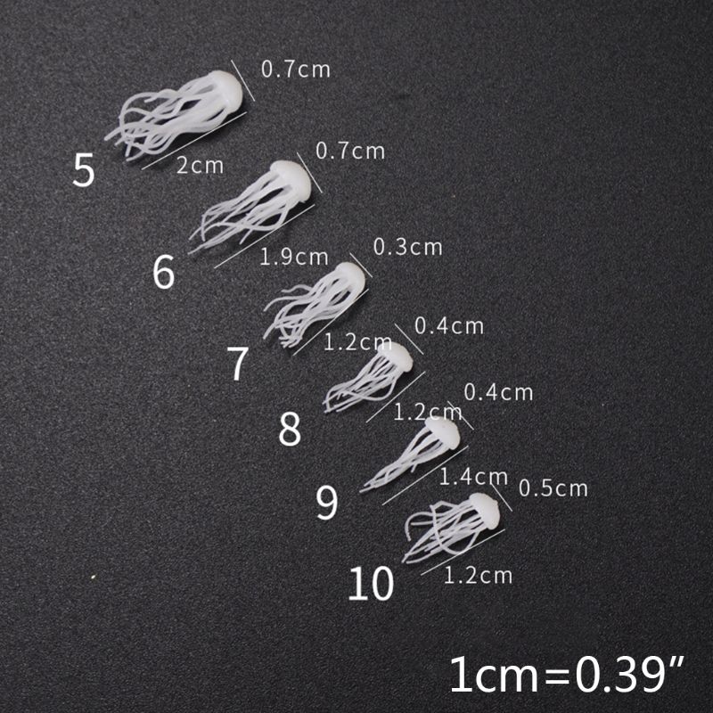 16 unids/set de Material de relleno de epoxi de cristal de resina oceánica Mini modelado de medusas 3D