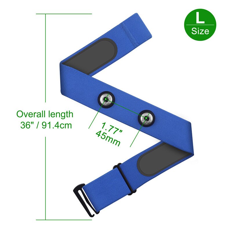 Coospo-correa para el pecho con Sensor de ritmo cardíaco, repuesto de correa suave elástica multicolor para Polar Wahoo Garmin: L-Blue Strap