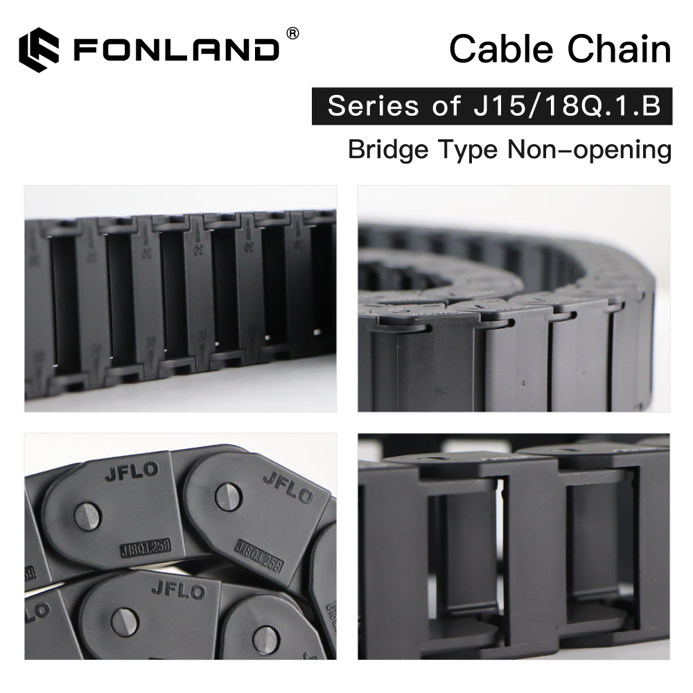 Fonland Cable Chains 15x20 15x30 18x25 18x37 mm Bridge Type Non-Opening Plastic Towline Transmission Drag Chain 1 meter/set