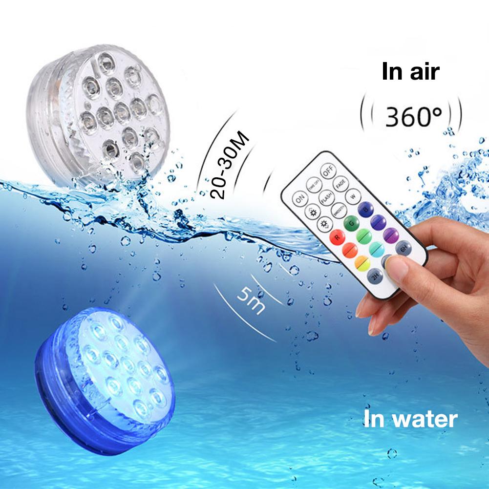 16 Kleur Onderwater Licht Led Rgb Submersible Zwembad Lamp IP68 Waterdicht Met Rf Afstandsbediening Voor Aquaria Aquaria