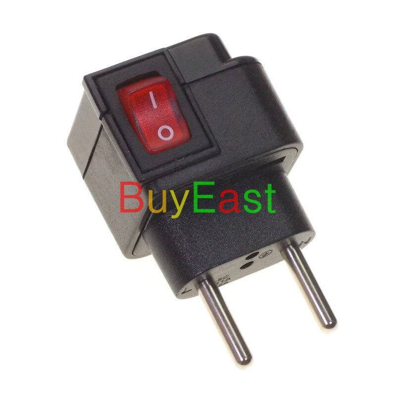 Wonpro Europlug Eu Travel Adapter Type C Plug Met Led Hoofdschakelaar Converteren Wereld Plug Zwart