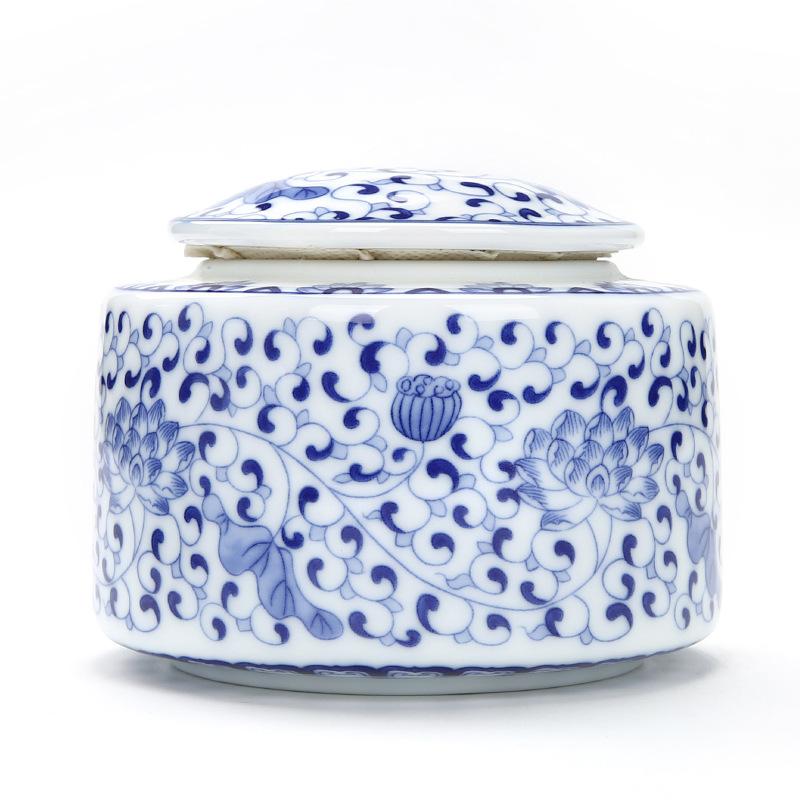Ceramic Tea Caddies Tea Culture Blue And White Porcelain Storage Bottle Jar Tea Box Candy Salt Seasoning Snack Storage Container: 3