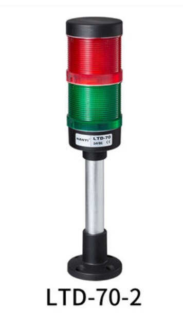 Tour de signalisation à Led, diamètre 70mm, 24V, lumière rouge, jaune, verte, multi-couches, piles, voyants d'alarme, lampe d'avertissement pour Machine industrielle: 2 stack No Buzzer
