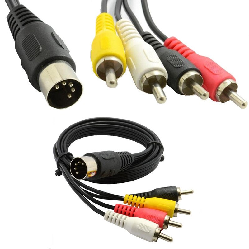 5 Pin Male Din Plug Naar 4 X Rca Phono Male Pluggen Audiokabel 50Cm 0.5M 1.5M 150Cm