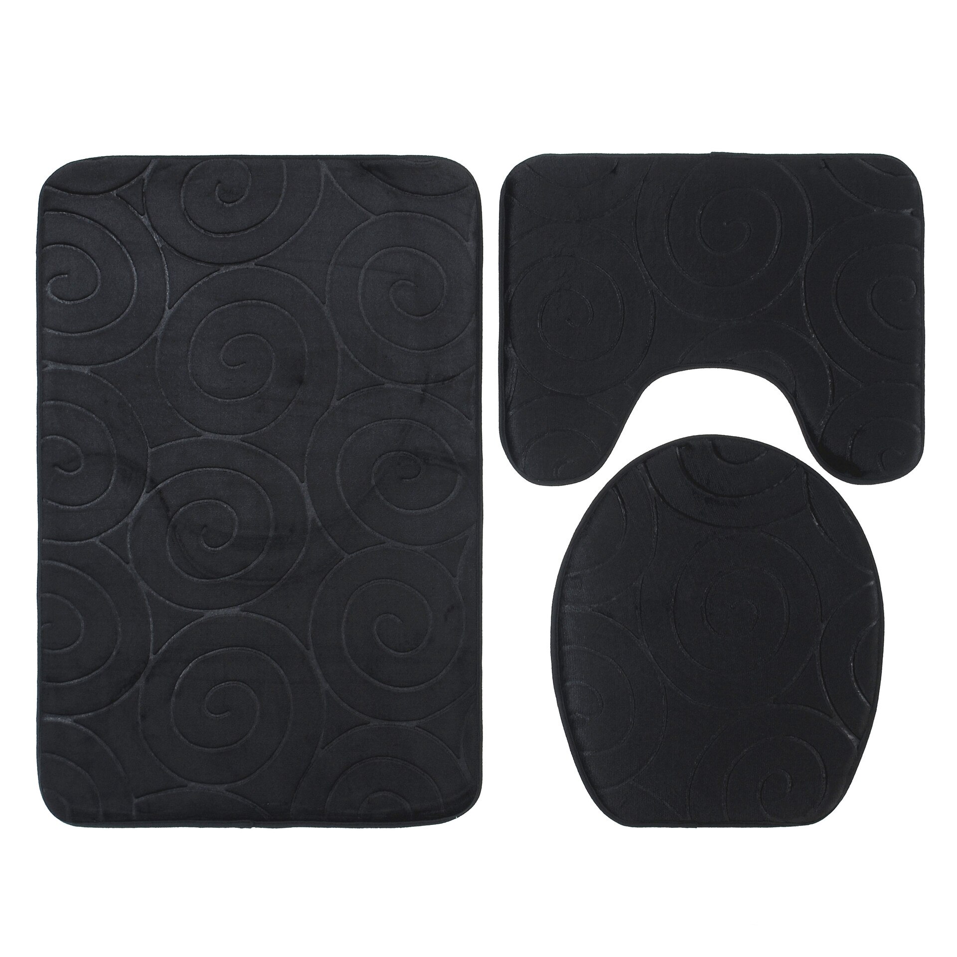 1 set bath mat bathroom set bathroom carpet bathroom rug set Toilet carpet three piece set Anti skid foot pad at cylinder edge: N