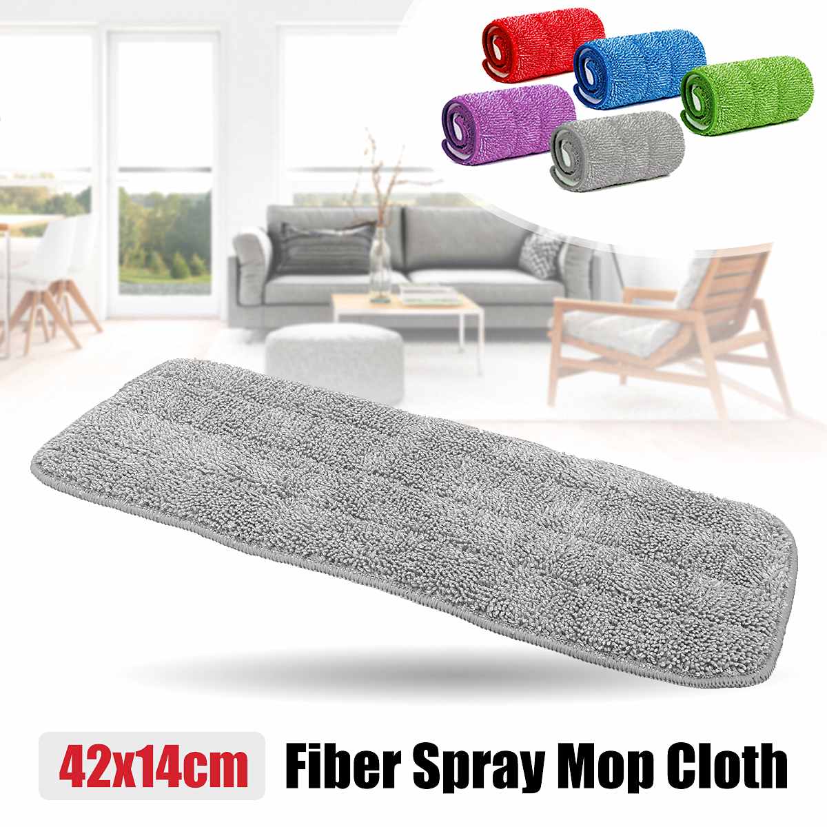 Balai à franges, outils de nettoyage de sol, chiffon de rechange, tampon de rechange en microfibre, pâte, housse en tissu, pulvérisation d'eau, pulvérisation de poussière plate