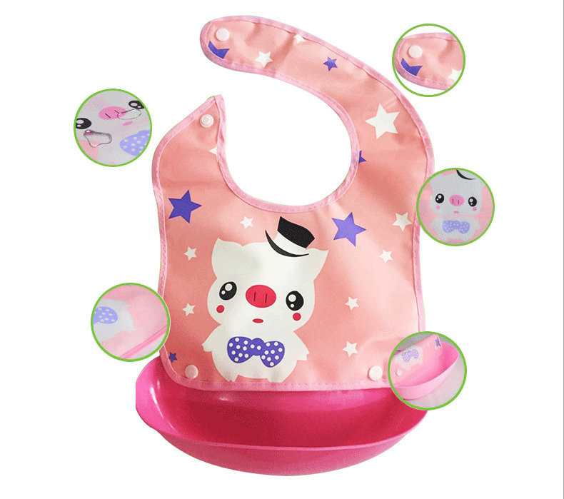 Practical Waterproof Silicone Baby Bib Washable Roll Up Crumb Catcher Feeding AU