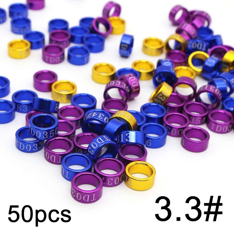 50 Pcs Dove Bands Bird Foot Ring Species Identify Training Rings Pet Bird Label Sign for Pigeon Dove Chicks Small Pet: 9FF801694-33