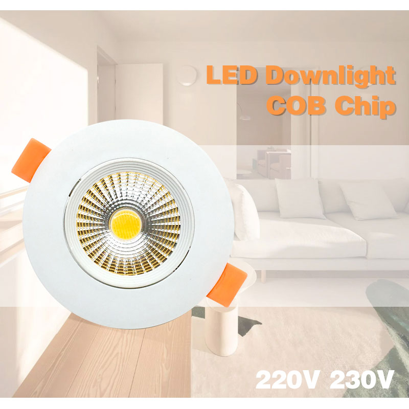 Led-alasvalo cob kattokohdevalaisin 6w 220v 230v säädettävä kulma katto upotettavat valaisimet sisävalaistus