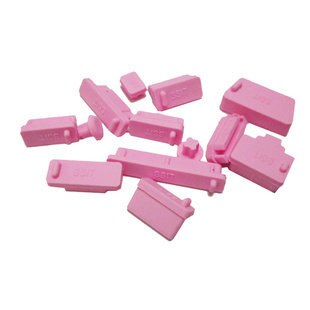 13 Stks/set Siliconen Anti Dust Plug Cover Stopper Stof Plug Laptop Stofdicht Usb Stof Plug Computer Accessoires Voor Vele Modellen: Pink