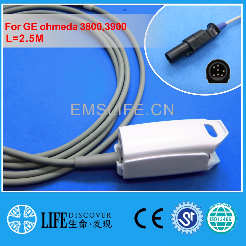 Lange kabel awt volwassen vingerclip spo 2 sensor voor ge ohmeda 3800,3900