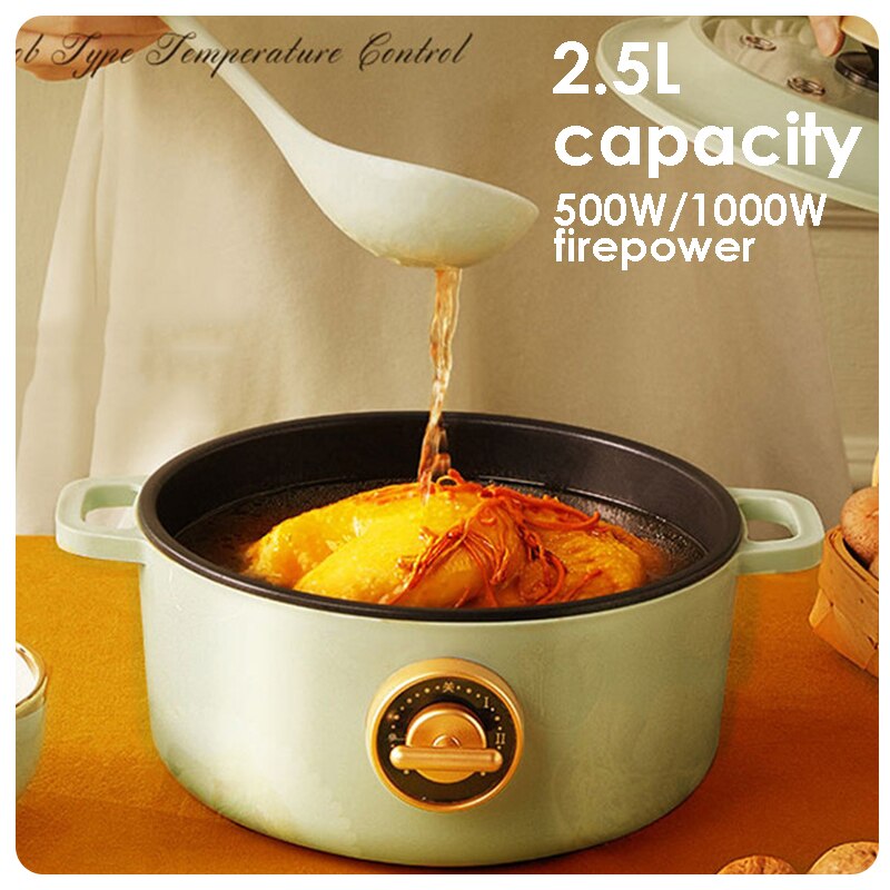 Mini Electric Cooker 2.5L Multi Cooker Integrated Electric Pot Household Electric Wok Student Dormitory Noodle Pot