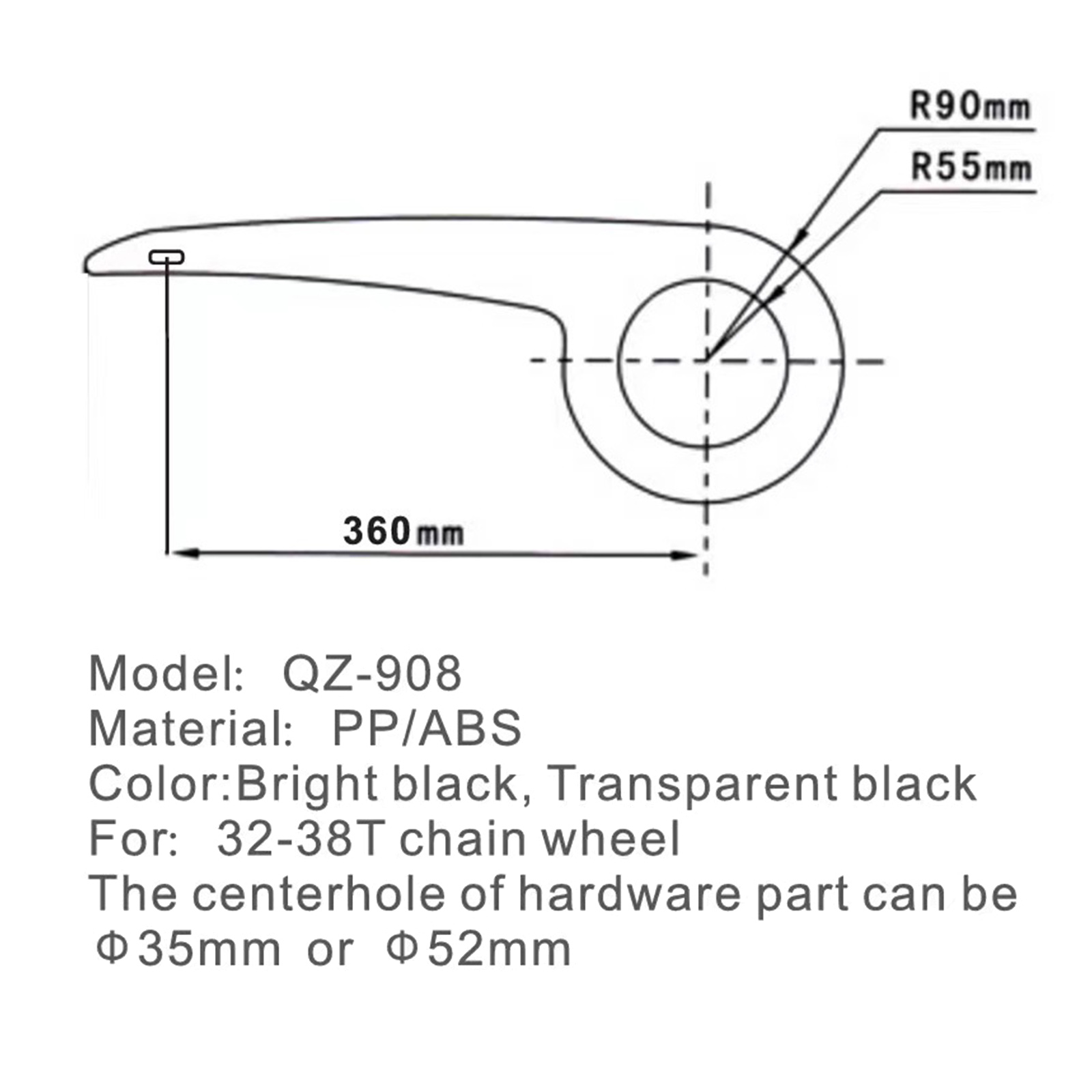 Easy Install Bike Chain Cover Protector Accessories 32T-38T for Bicycle,Chain Guard Cover Guard Replacement Part protector Bike