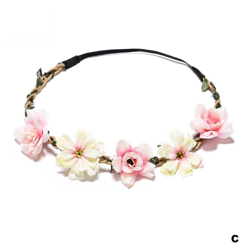2022 Garland Headdress Flower Crowns Beach Wedding Accessories Floral Wreaths Girl Hair Flower Headband Garland N4E4: C