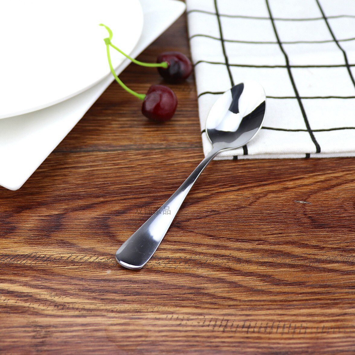 Extra Thick Spoon Stainless Steel Household Western Food Iron Children Big Dessert: No  4 Seasoning Spoon  Tip