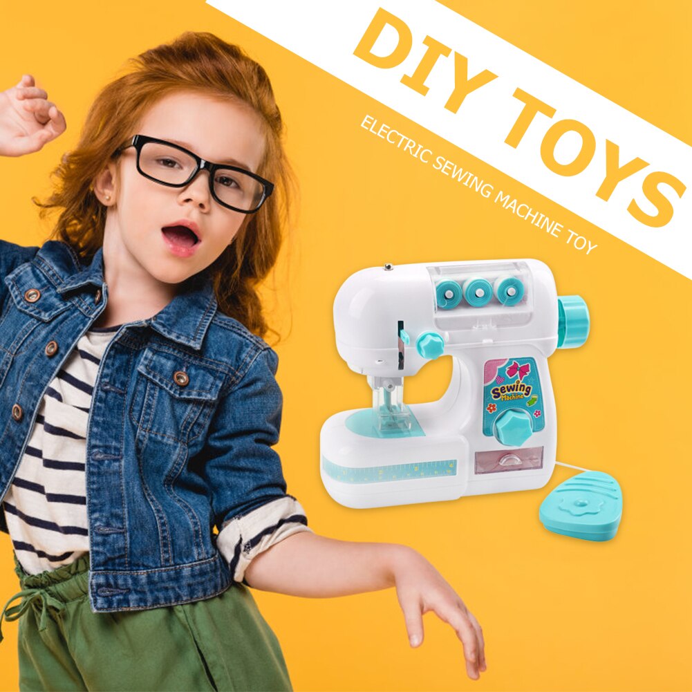 Mini Elektrische Naaimachine Set Huishoudelijke Speelhuis Speelgoed Kinderen Vroeg Leren Benodigdheden Voor Meisje Thuis Spelen