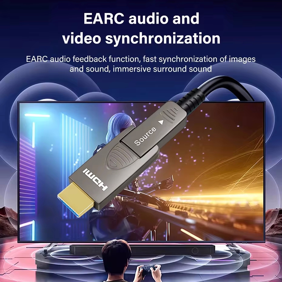 Câble hdmi 8K câble à fibres optiques détachable Type A + D 8K @ 60Hz 4K @ 120Hz câble eARC 48Gbps fibre optique hdmi active pour RTX 3080/3090