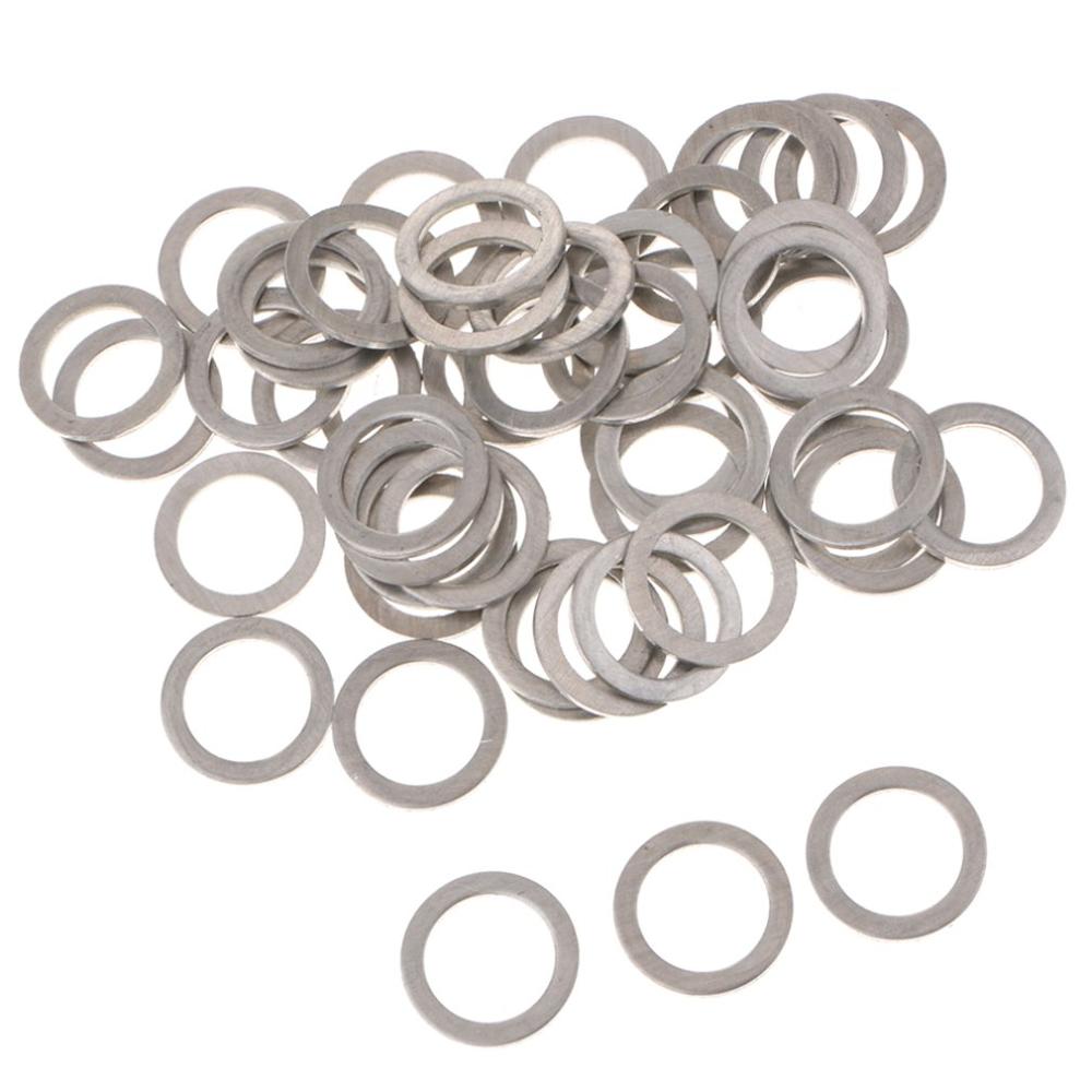 50Pcs Practical Oil Pan Screw Gasket Aluminum Oil Drain Plug Crush Washers Gaskets For Mazda 9956-41-400