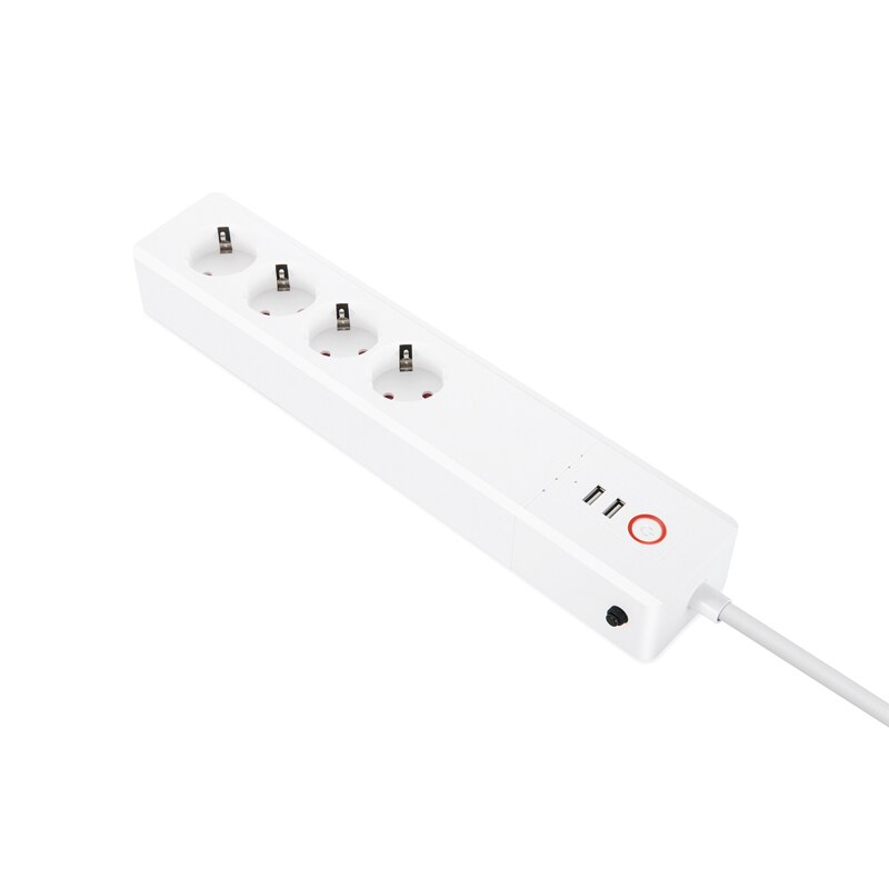 Wifi smart strømskinne 4 eu stikkontakter med 4 usb-bærer elektrisk stikkontakt 1.5m utvidelse app stemmekontroll med alexa google hjem: misligholde tittel