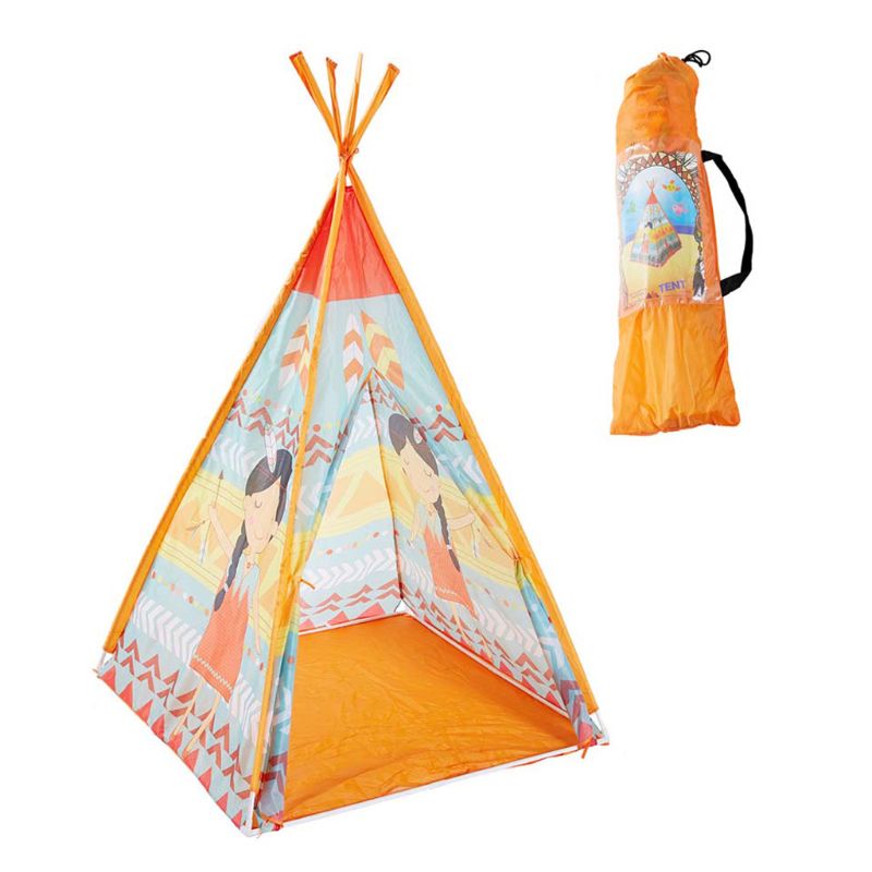 1Set Children Bracket Assembly Tent Kids Play House Outdoor Activities Indoor Folding Teepee Pyramid Wigwam Baby Playroom: B