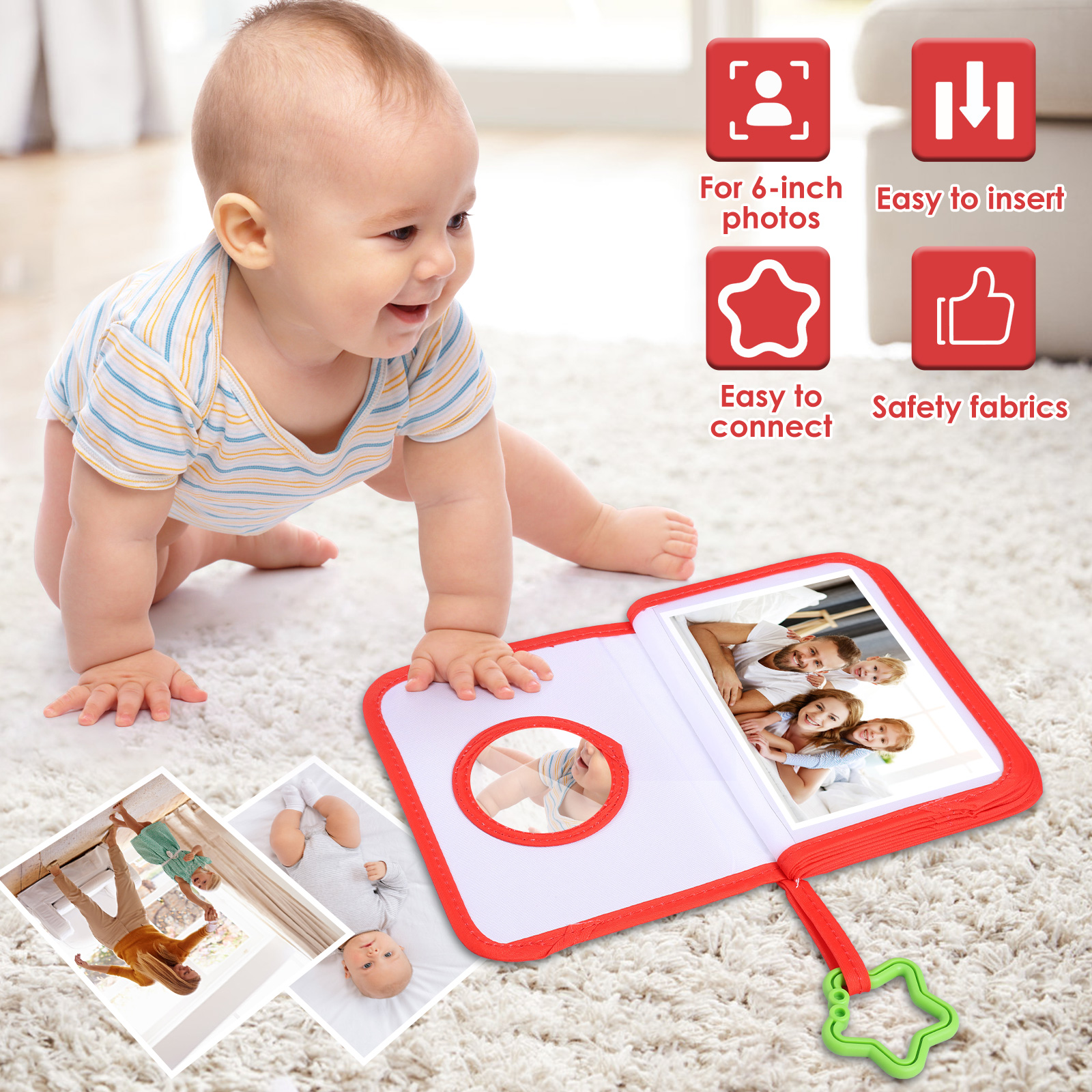 Le premier album photo du bébé aide significative à la croissance Album de mémoire pour bébé grand livre de photos pour -né en toute sécurité pour votre enfant petit