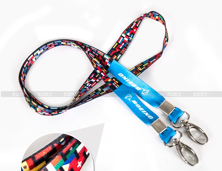 Nuovo Boeeing/Jeppesen Internazionale Universale Del Mondo di Bandiera Nazionale Cordino, multi-colore fionda per volo equipaggio di Cassa di Carta ID: Boeing 2 buckles