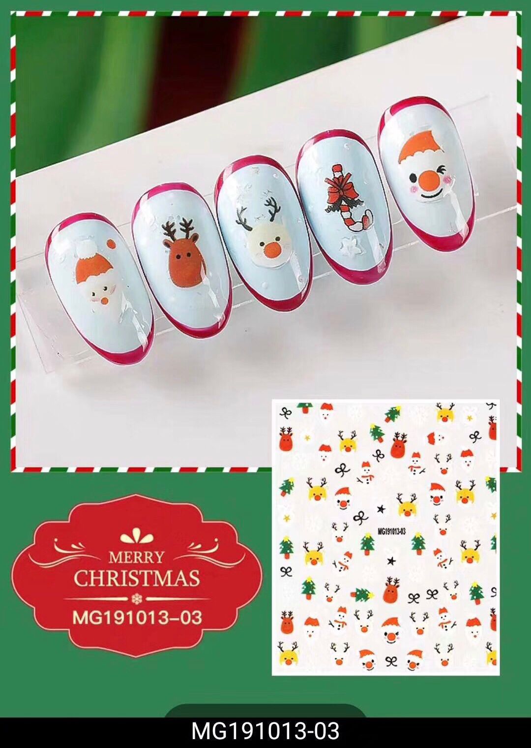 Diy stil japansk stil jul negle klistermærke tilsyneladende søm klistermærke vandmærke papir ii