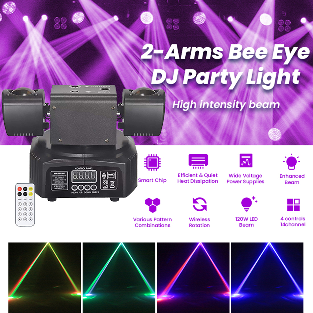 KEMAX 36W Dj Lights DMX Mini LED Moving Head Remote Control Beam Nightclub Party Light Disco Christmas Rotating Stage Effect