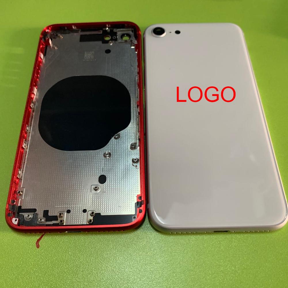 Alta qualidade para o iphone 8 como se estilo voltar habitação capa bateria de vidro porta traseira quadro chassi para iphone 8 para se 2020 + logotipo