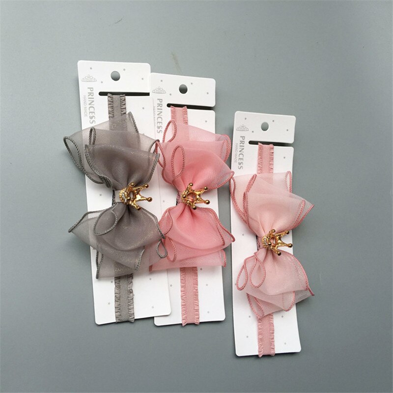 Bebê meninas bowknot coroa bandana laço elástico princesa faixa de cabelo moda novo estilo crianças acessórios para o cabelo