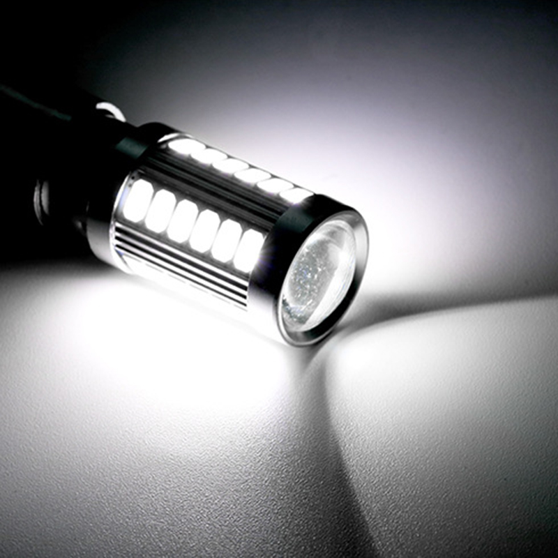 1 Uds PY21W P21/5W 1156 Ba15s 1157 Bay15d para bombillas LED de coche luz de señal de giro 12V 33SMD 7000K luces de estacionamiento inverso de freno blanco: Blanco / 12.000 K