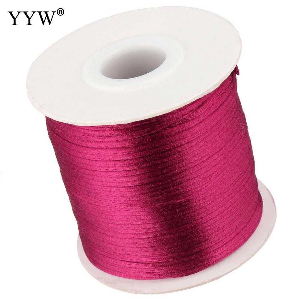 70 m/PC 1mm bobine de Nylon mélange couleur noir chinois Satin soie noeud macramé cordon perles européen tressé fil: deep red